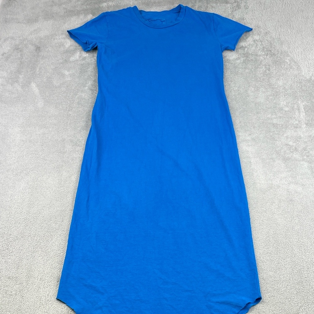 NEW Frank & Eileen XS 100% Cotton Blue SS Harper Perfect Tee Maxi Dress